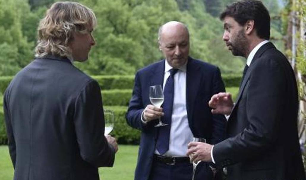 Pavel Nedved, Giuseppe Marotta e Andrea Agnelli. Foto da Juventus.com